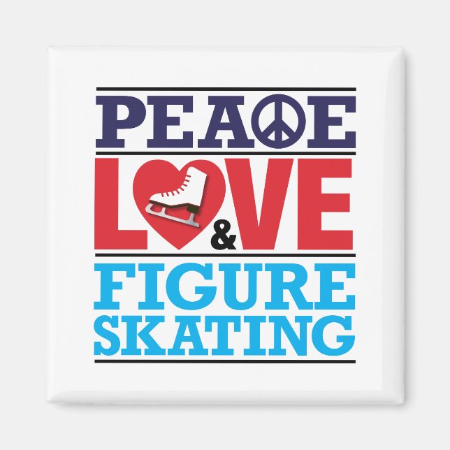 Peace Love - Magnet de patinage artistique (Devant)