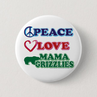 Peace-Love-Mama-Grizzlies 2 Inch Round Button