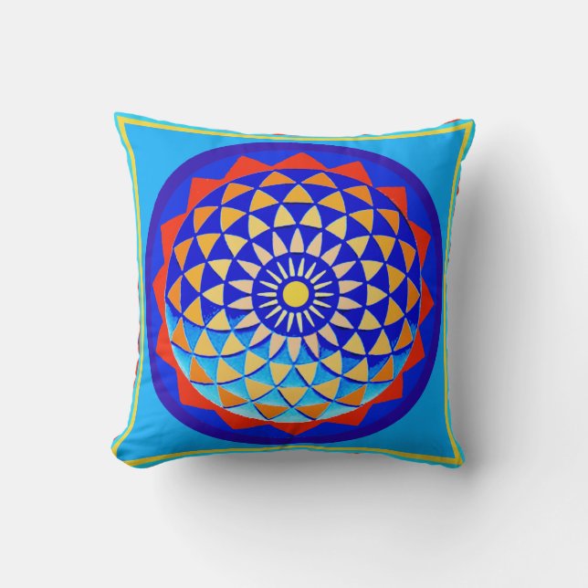 Peace & Love Mandala Throw Pillow (Front)
