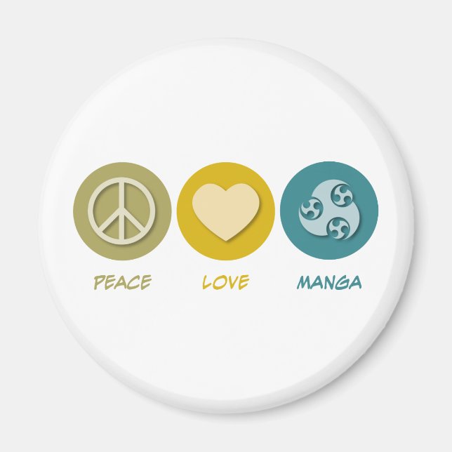 Peace Love Manga Magnet (Front)