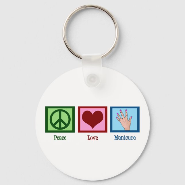 Peace Love Manicure Keychain (Front)