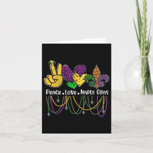 Peace Love Mardi Gras Beads For Women Carnival Par Card