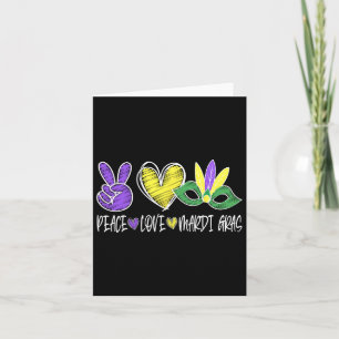 Peace Love Mardi Gras New Orleans Louisiana Parade Card
