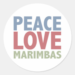 Peace Love Marimbas Classic Round Sticker