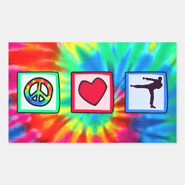 Peace, Love, Martial Arts Sticker (Front)