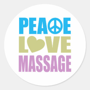Peace Love Massage Classic Round Sticker