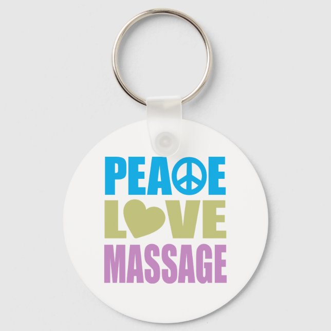 Peace Love Massage Keychain (Front)