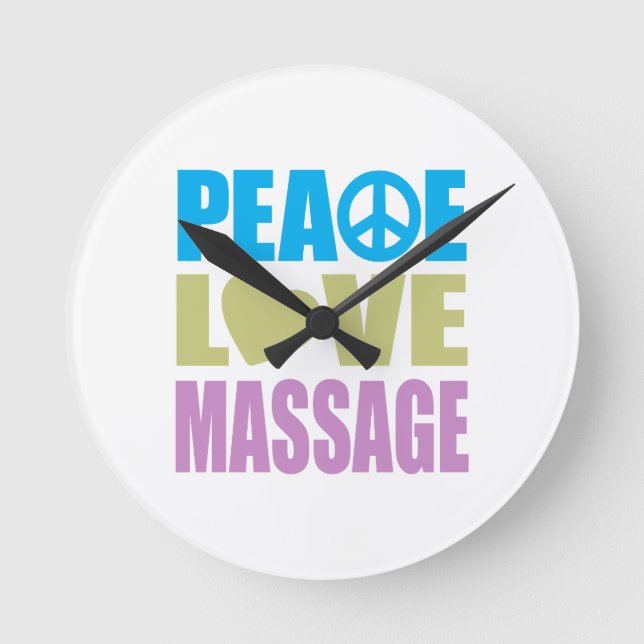 Peace Love Massage Round Clock (Front)