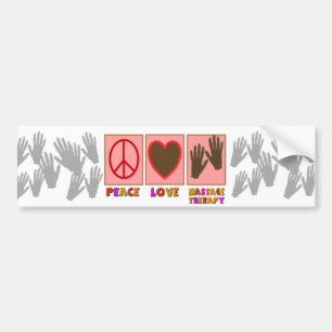 Peace, Love, Massage Therapy Bumper Sticker