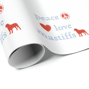 Peace Love Mastiffs Wrapping Paper