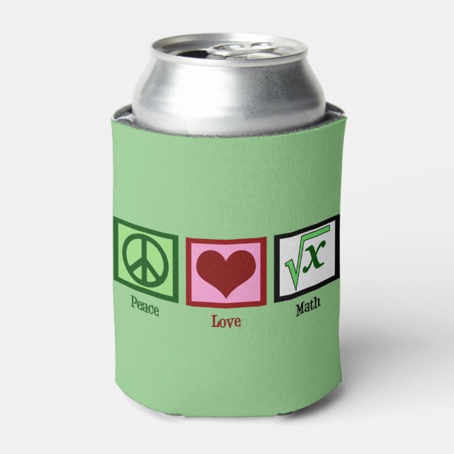 Peace Love Math Can Cooler (Can Front)
