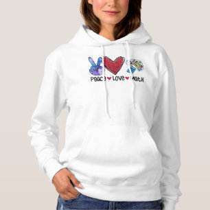 Peace Love Math Funny Teacher Hoodie