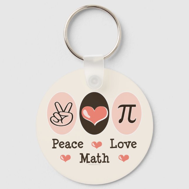 Peace Love Math Key Chain (Front)