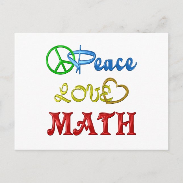PEACE LOVE MATH POSTCARD (Front)