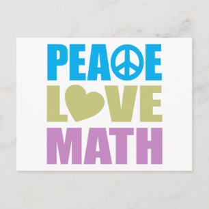 Peace Love Math Postcard