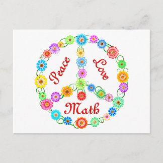 Peace Love Math Postcard