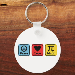 Peace Love Math Teachers Gifts for Mens Womens Keychain