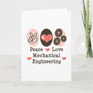 Peace Love Mécanique Génie Carte de voeux