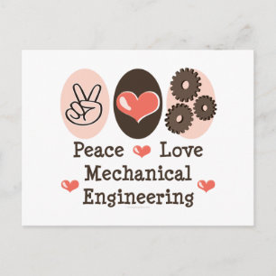 Peace Love Mechanical Engineering Postcard