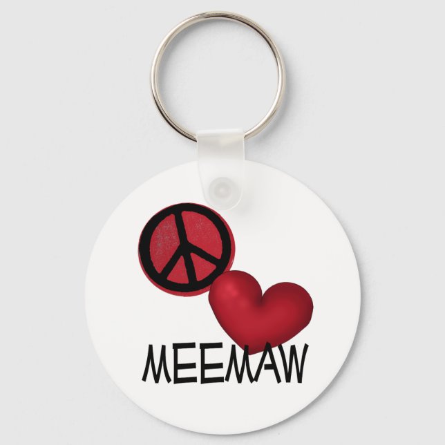 Peace Love MeeMaw Keychain (Front)