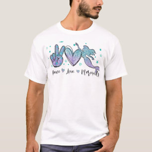 Peace Love Mermaids Squad Tie Dye Cute Costume Sum T-Shirt