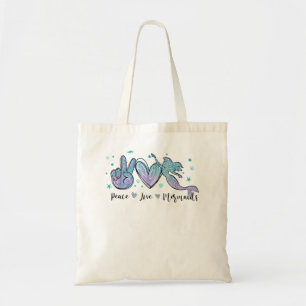 Peace Love Mermaids Squad Tie Dye Cute Costume Sum Tote Bag