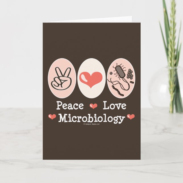 Peace Love Microbiologie Carte de voeux (Devant)