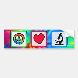Peace, Love, Microscopes Bumper Sticker