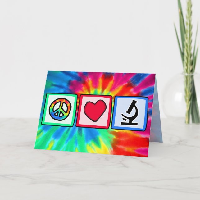 Peace, Love, Microscopes Card (Front)