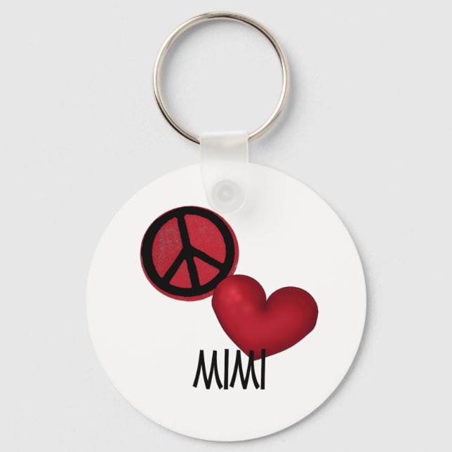 Peace Love Mimi Keychain (Front)