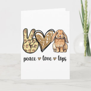 Peace Love Mini Holland Lop Bunny Rabbit Lover Card