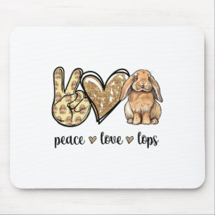 Peace Love Mini Holland Lop Bunny Rabbit Lover  Mouse Pad