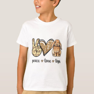 Peace Love Mini Holland Lop Bunny Rabbit Lover T-Shirt