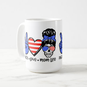 Peace Love Mom Life Coffee Mug