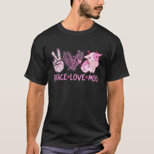 Peace Love Moo Cows Tie Dye Rainbow Vegan Farm Gir T-Shirt