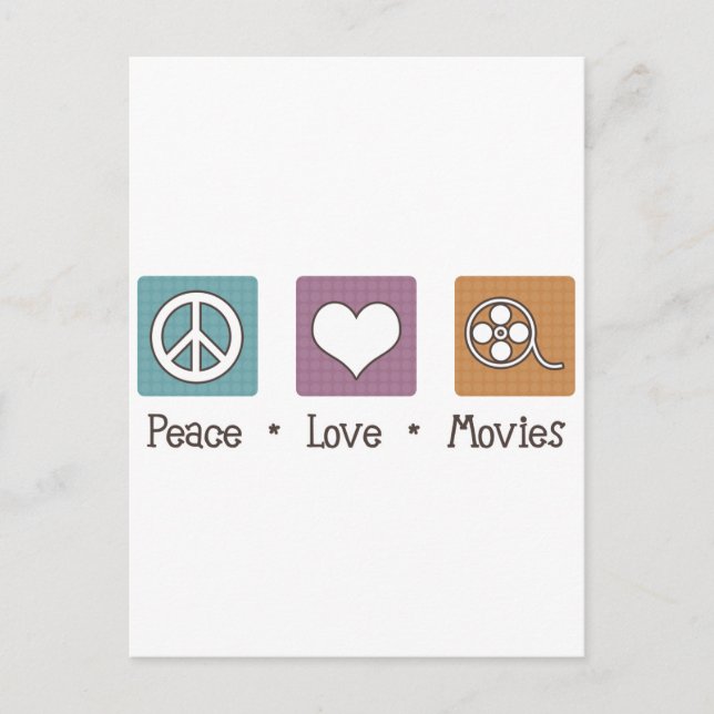 Peace Love Movies Postcard (Front)