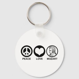 Peace Love Mozart Keychain