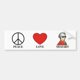 Peace Love Mozart - Musical Bumper Sticker! Bumper Sticker