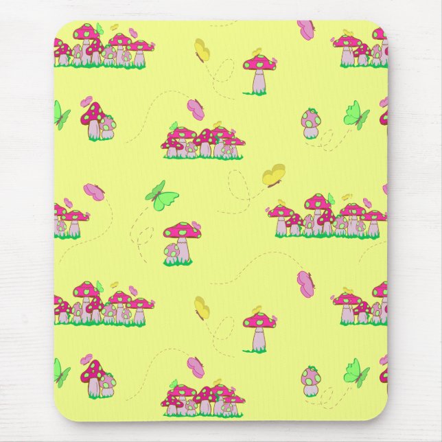 Peace Love Mushrooms Mouse Pad (Front)