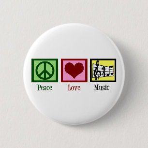 Peace Love Music 2 Inch Round Button