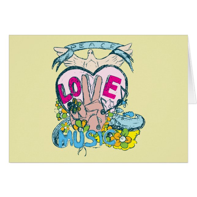 Peace Love Music - 6060 Illustration (Devant horizontal)