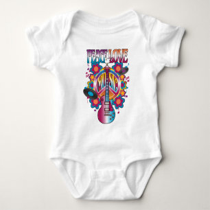PEACE LOVE MUSIC BABY BODYSUIT