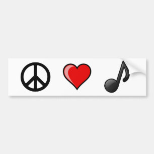 Peace Love Music Bumper Sticker