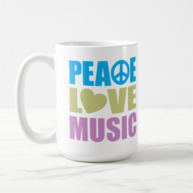 Peace Love Music Coffee Mug (Left)