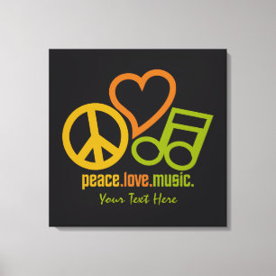 Peace Love Music custom canvas print