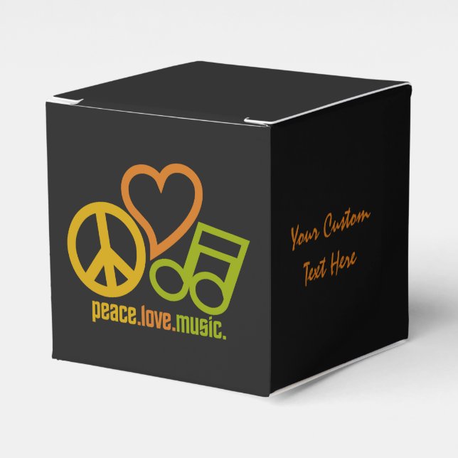 Peace Love Music custom favour box (Front Side)