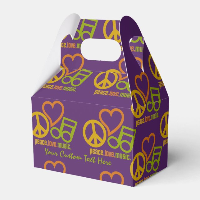 Peace Love Music custom favour box (Front Side)