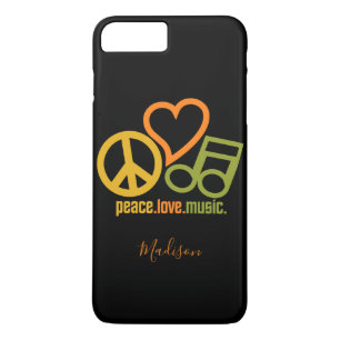 Peace Love Music custom name phone cases