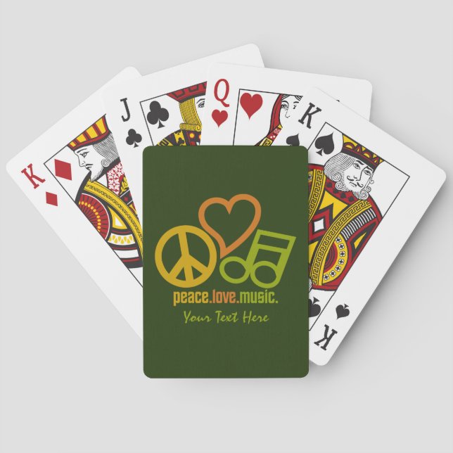 Peace Love Music custom playing cards (Back)