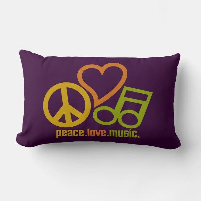 Peace-Love-Music custom throw pillow (Front)